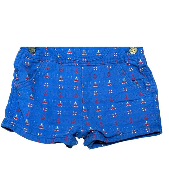 Vintage OshKosh B’gosh Sailor Nautical Shortalls 6-9 Mos Romper Vestback USA - Picture 4 of 10